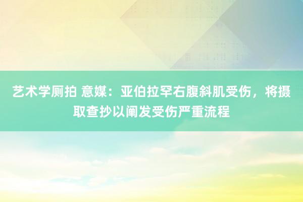 艺术学厕拍 意媒：亚伯拉罕右腹斜肌受伤，将摄取查抄以阐发受伤严重流程