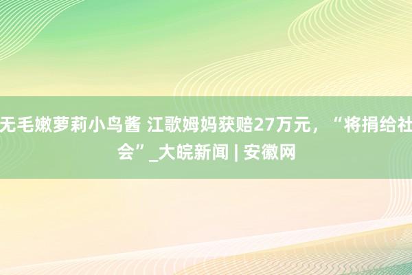 无毛嫩萝莉小鸟酱 江歌姆妈获赔27万元，“将捐给社会”_大皖新闻 | 安徽网