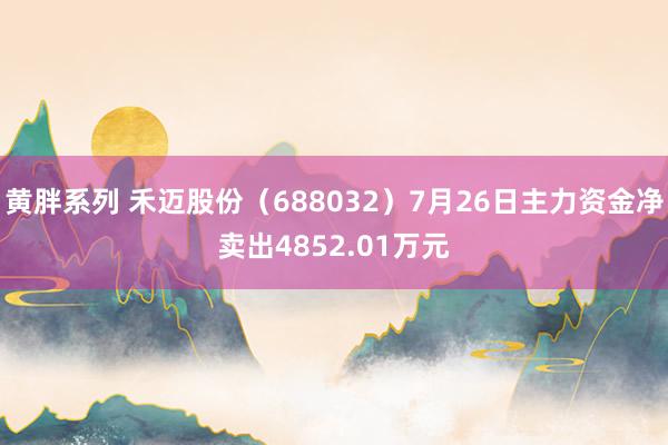 黄胖系列 禾迈股份（688032）7月26日主力资金净卖出4852.01万元