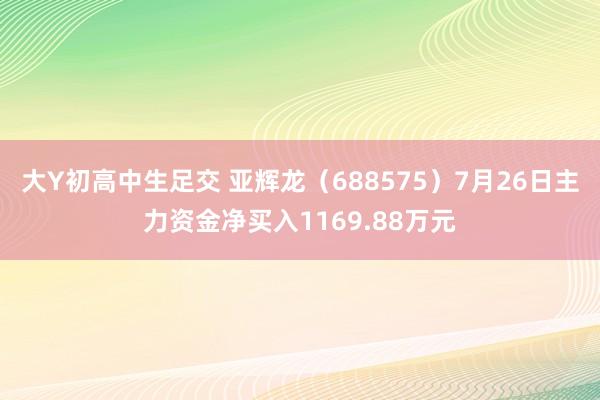 大Y初高中生足交 亚辉龙（688575）7月26日主力资金净买入1169.88万元