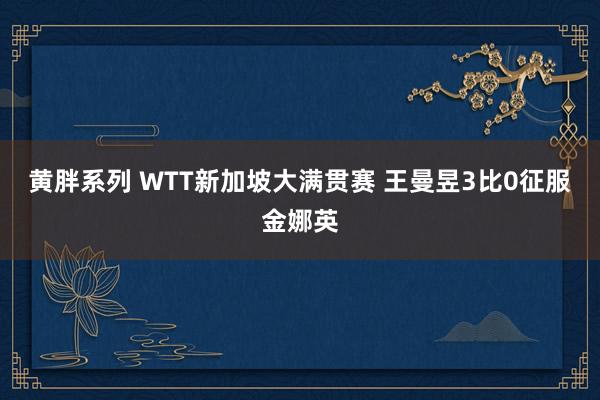 黄胖系列 WTT新加坡大满贯赛 王曼昱3比0征服金娜英