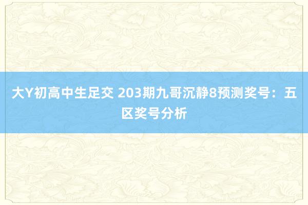 大Y初高中生足交 203期九哥沉静8预测奖号：五区奖号分析