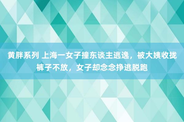 黄胖系列 上海一女子撞东谈主逃逸，被大姨收拢裤子不放，女子却念念挣逃脱跑