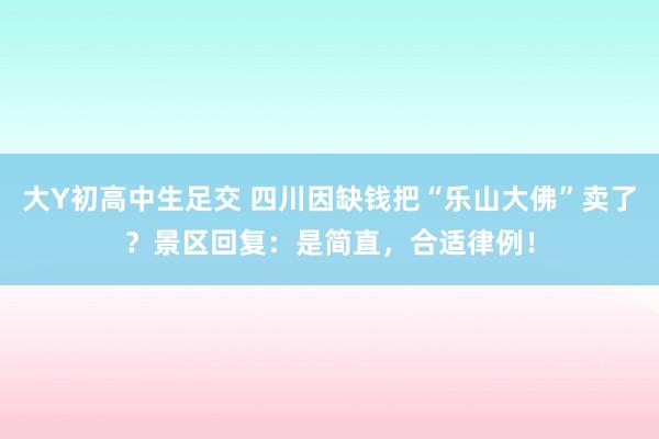 大Y初高中生足交 四川因缺钱把“乐山大佛”卖了？景区回复：是简直，合适律例！