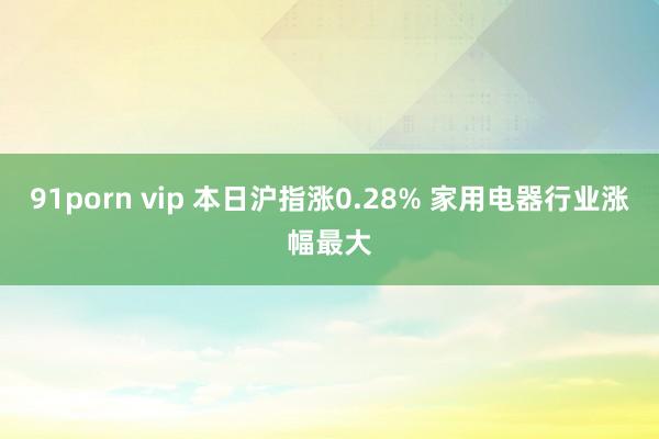 91porn vip 本日沪指涨0.28% 家用电器行业涨幅最大