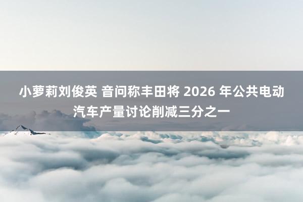 小萝莉刘俊英 音问称丰田将 2026 年公共电动汽车产量讨论削减三分之一