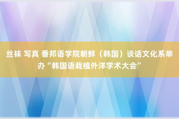 丝袜 写真 番邦语学院朝鲜（韩国）谈话文化系举办“韩国语栽植外洋学术大会”