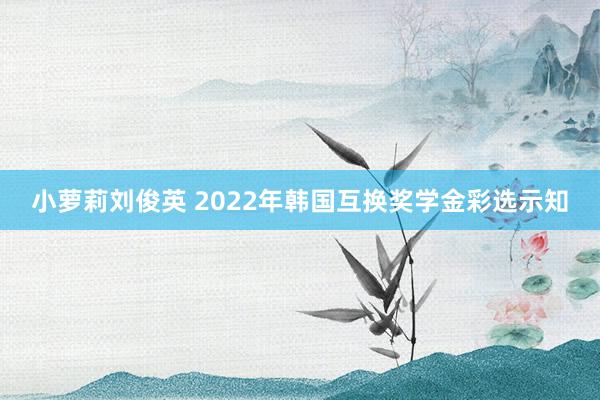 小萝莉刘俊英 2022年韩国互换奖学金彩选示知