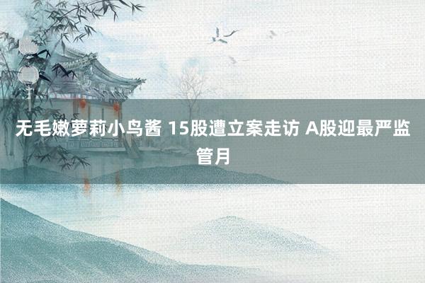 无毛嫩萝莉小鸟酱 15股遭立案走访 A股迎最严监管月